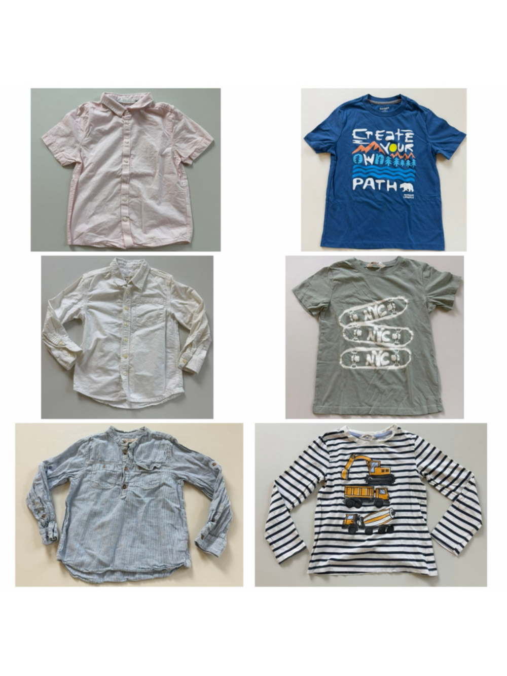 Lot of 6 H&M, L.O.G.G., Cherokee, Old Navy Tops Boy Size 6-10